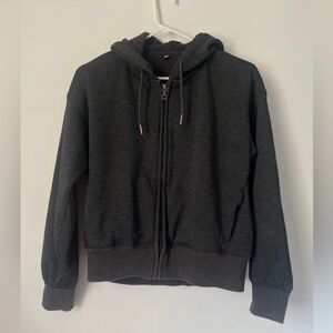 Uniqlo Full zip fleece grey hoodie size Small